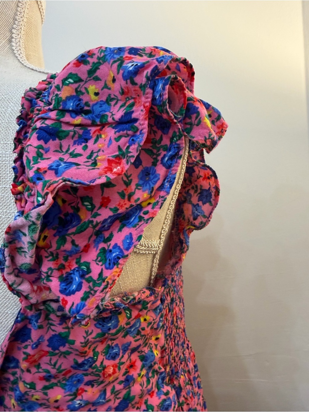 Pink Floral High-Low Women's Dress - Picture 5 of 6